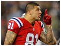 Aaron Hernandez in a Patriots uniform