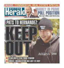 newspaper reporting the Patriots cut Aaron Hernandez