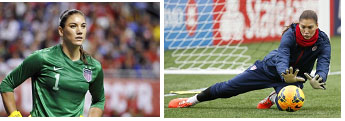 Hope Solo playing soccer