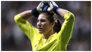 Hope Solo playing soccer