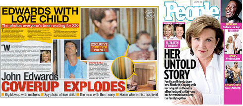 John Edwards in tabloids for his affair