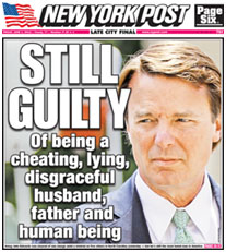 John Edwards on the cover of the New York Post