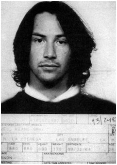 Keanu Reeves mugshot